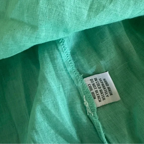 Boho Summer Mint chiffon ditsy floral print mini dress with Belt Italian Size 6 - Picture 13 of 17